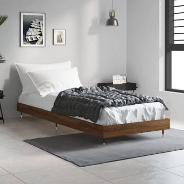 Brown Oak Bed Frame 75x190 cm - Durable & Stylish