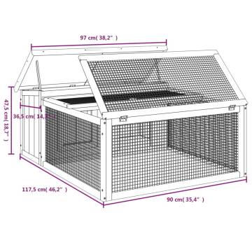 Rabbit Hutch Brown 117.5x97x47.5 cm - Solid Wood Pine