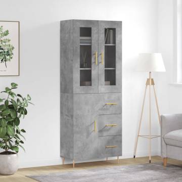 Highboard Concrete Grey - Stylish Engineered Wood Storage