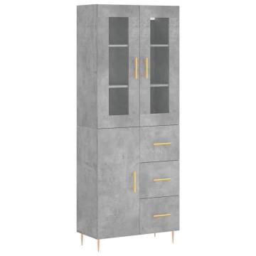 Highboard Concrete Grey - Stylish Engineered Wood Storage