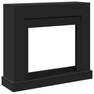 Black Fireplace Surround - Engineered Wood 100x30x87.5 cm