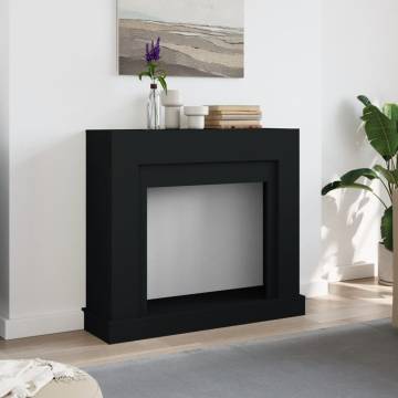 Black Fireplace Surround - Engineered Wood 100x30x87.5 cm