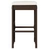 Garden Bar Stools with Cushions - 6 pcs Brown Poly Rattan