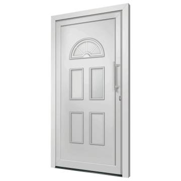 Elegant Front Door White 98x208 cm - Secure & Stylish Entry