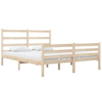 Solid Wood Pine Bed Frame 120x190 cm Small Double | HiPo Market