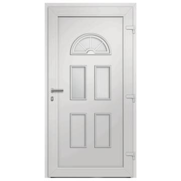 Elegant Front Door White 98x208 cm - Secure & Stylish Entry