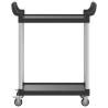 2-Tier Black Trolley - 81x41x92 cm Aluminium - Hippomarket