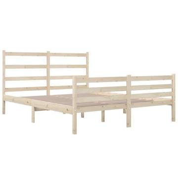 Solid Wood Pine Bed Frame 120x190 cm Small Double | HiPo Market