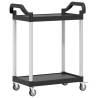 2-Tier Black Trolley - 81x41x92 cm Aluminium - Hippomarket