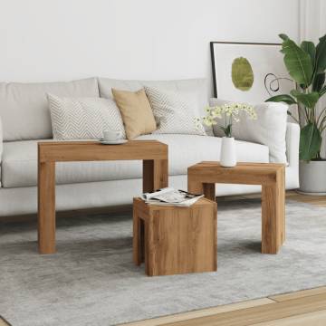 Nesting Coffee Tables 3 pcs Artisan Oak - Stylish & Space-Saving