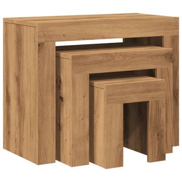 Nesting Coffee Tables 3 pcs Artisan Oak - Stylish & Space-Saving