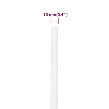 Boat Rope Full White 10mm - 100m Durable Polypropylene