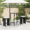  Garden Bar Stools with Cushions 2 pcs Black Poly Rattan Colour black Quantity in Package 2 