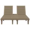 Double Sun Lounger Light Brown - Adjustable Comfort