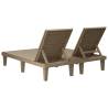 Double Sun Lounger Light Brown - Adjustable Comfort