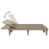 Double Sun Lounger Light Brown - Adjustable Comfort