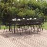 9 Piece Garden Dining Set Black Poly Rattan Colour black Size 200 cm table length Number of 8 