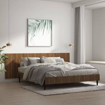 Elegant Brown Oak Wall Headboard - 240x1.5x80 cm