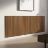 Elegant Brown Oak Wall Headboard - 240x1.5x80 cm