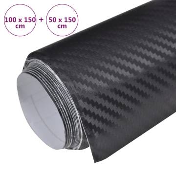 Car Films 3D Black - 2 pcs (100x150 cm & 50x150 cm)