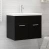  Sink Cabinet with Built-in Basin Black Engineered Wood Colour black Size 60 x 38.5 x 46 cm Quantity in Package 1 Model with faucet 