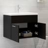 Elegant Black Sink Cabinet with Built-in Basin | HipoMarket