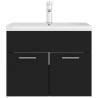 Elegant Black Sink Cabinet with Built-in Basin | HipoMarket