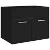 Elegant Black Sink Cabinet with Built-in Basin | HipoMarket