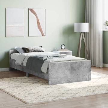 Concrete Grey Bed Frame 90x200 cm - Stylish & Durable