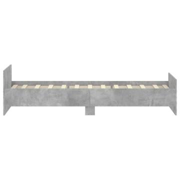 Concrete Grey Bed Frame 90x200 cm - Stylish & Durable