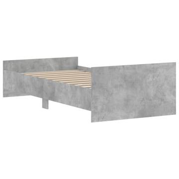 Concrete Grey Bed Frame 90x200 cm - Stylish & Durable