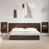  Bed Headboard with Cabinets Brown Oak 240 cm Engineered Wood Colour brown oak Quantity in Package 1 Model one drawer with led 