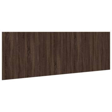 Brown Oak Bed Headboard with Cabinets - 240 cm Engineered Wood