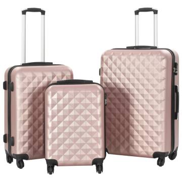 Stylish Rose Gold Hardcase Trolley Set - 3 PC Lightweight