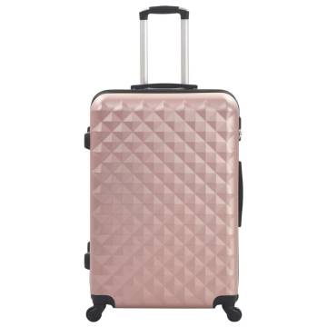 Stylish Rose Gold Hardcase Trolley Set - 3 PC Lightweight