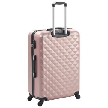 Stylish Rose Gold Hardcase Trolley Set - 3 PC Lightweight