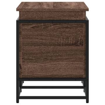 Brown Oak Storage Box with Lid | Stylish Engineered Wood Storage