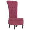 High Back Chair - Wine Red Velvet Button Design | HipoMarket