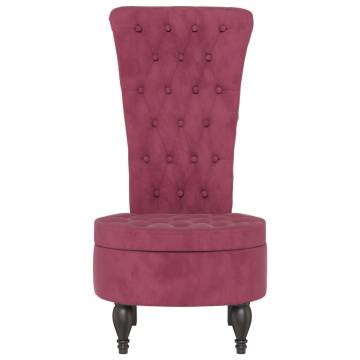 High Back Chair - Wine Red Velvet Button Design | HipoMarket