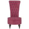 High Back Chair - Wine Red Velvet Button Design | HipoMarket