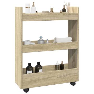 Narrow Storage Trolley 3 Tier Sonoma Oak | Stylish & Practical