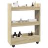  Narrow Storage Trolley 3 Tier Sonoma Oak Engineered Wood Colour sonoma oak 