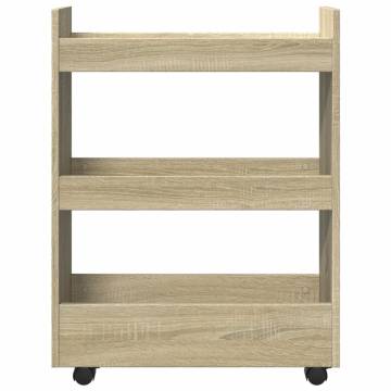 Narrow Storage Trolley 3 Tier Sonoma Oak | Stylish & Practical