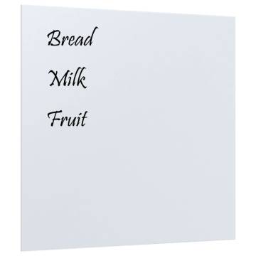 Wall-Mounted Magnetic Board - White 60x60 cm Tempered Glass