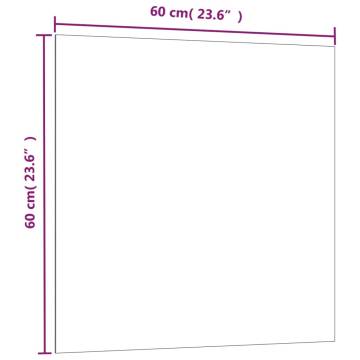 Wall-Mounted Magnetic Board - White 60x60 cm Tempered Glass