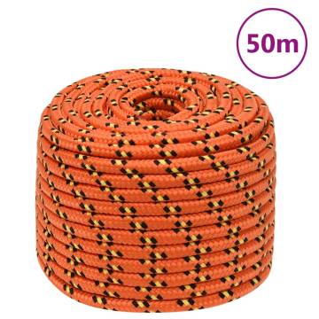 Boat Rope Orange 14mm 50m Polypropylene - Durable & Versatile