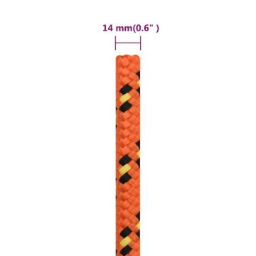 Boat Rope Orange 14mm 50m Polypropylene - Durable & Versatile