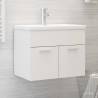 Elegant Sink Cabinet with Built-in Basin - White Engineered Wood