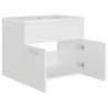 Elegant Sink Cabinet with Built-in Basin - White Engineered Wood