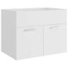 Elegant Sink Cabinet with Built-in Basin - White Engineered Wood